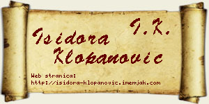 Isidora Klopanović vizit kartica